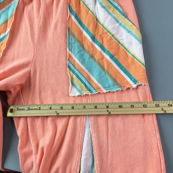 J.Her USA Womens Mineral Washed Wide Leg Pant Orange Patchwork Boho Preppy Sz S - Picture 10 of 16